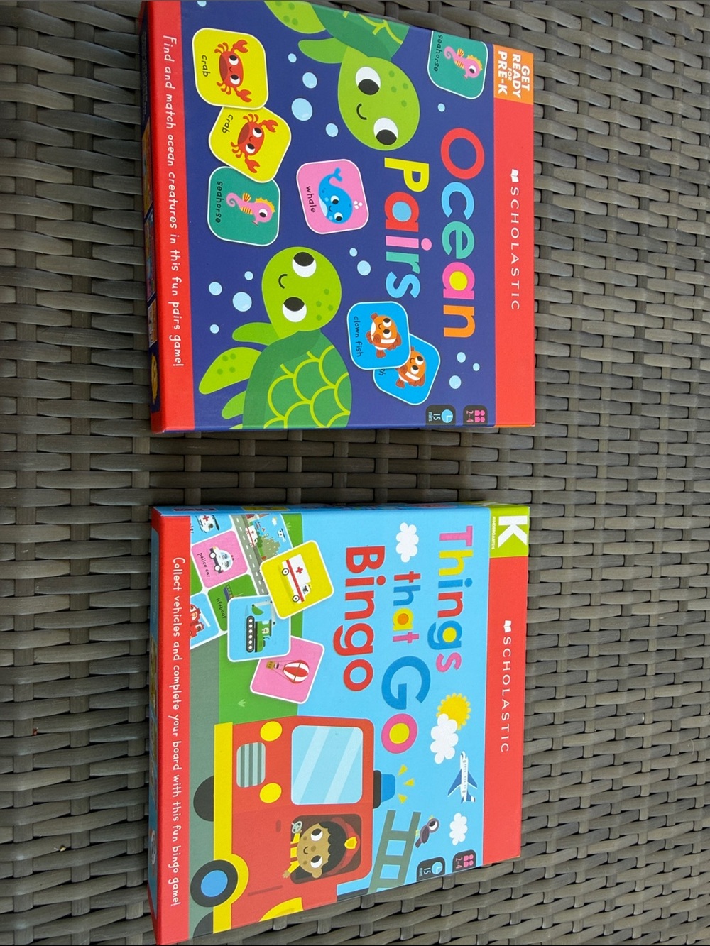 Scholastic Kids Toys - Ocean Pairs & Things That Go Bingo (Blue/Red)